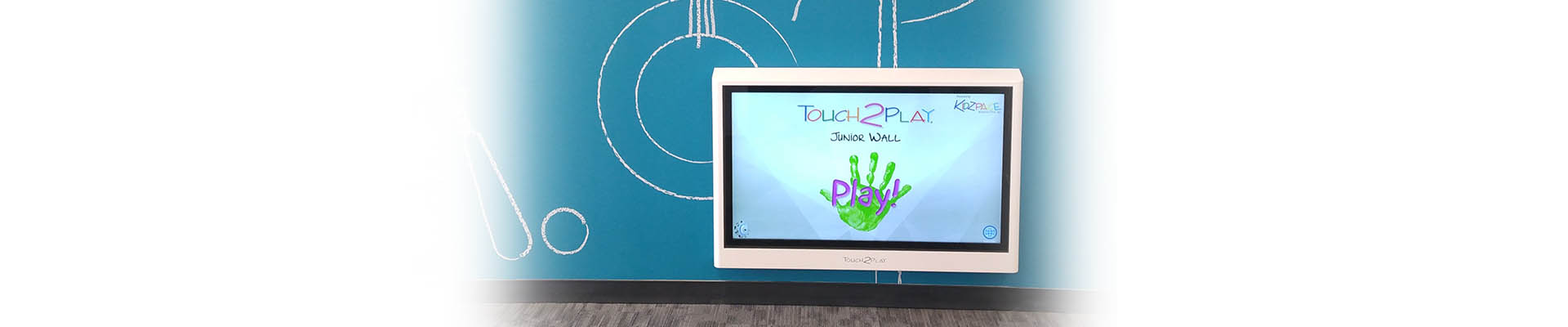 Touch2Play Junior Wall interactive touchscreen play wall game cabinet