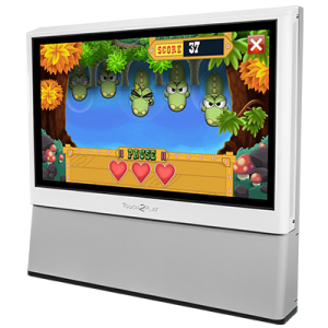 Touch2Play Play Wall floor mounted interactive touchscreen game cabinet